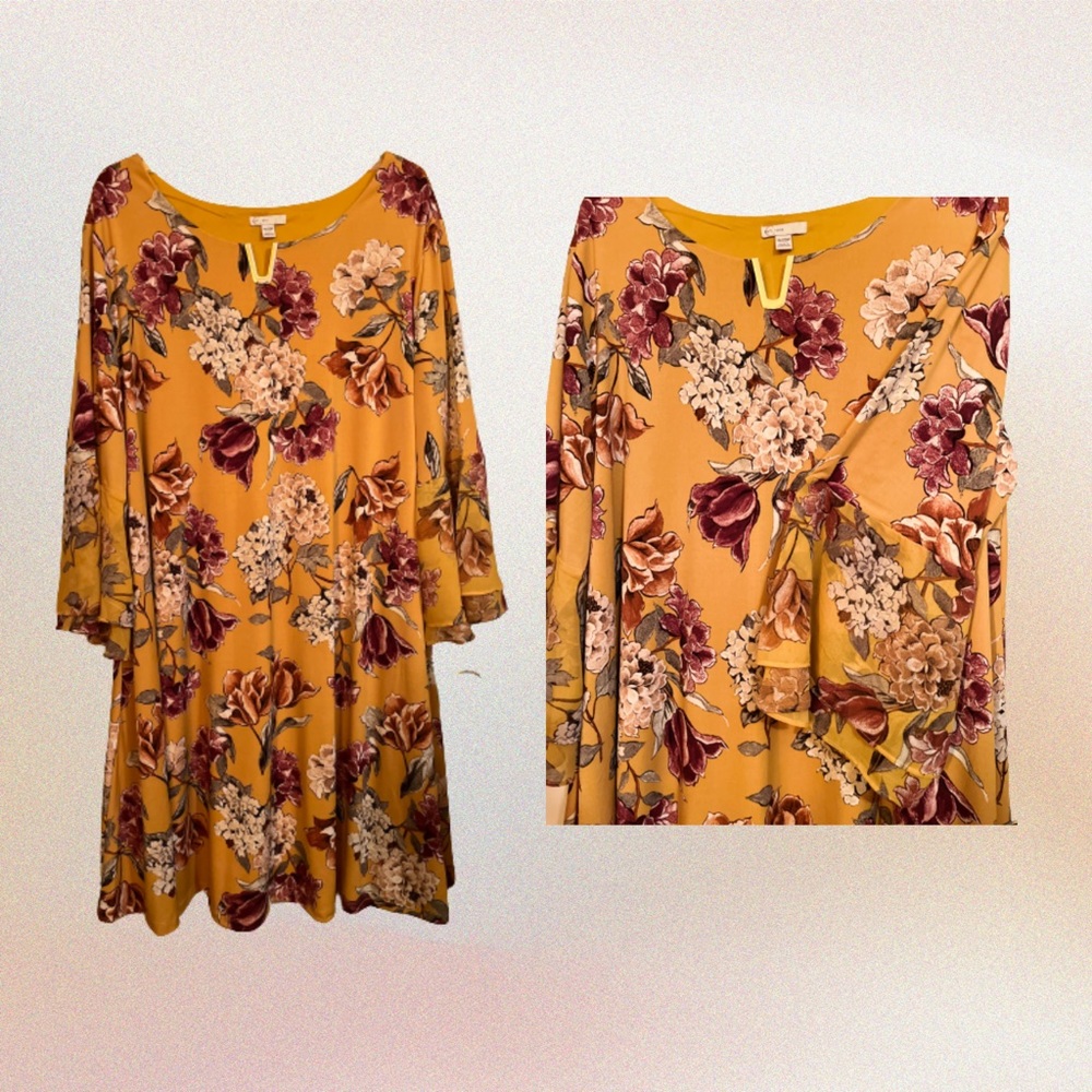 Cato Plus Flare Sleeve Dress